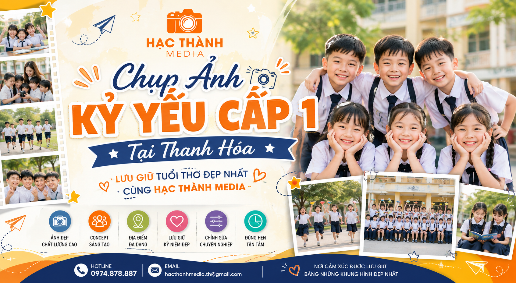 Chụp Ảnh Kỷ Yếu Cấp 1 Tại Thanh Hóa – Lưu Giữ Tuổi Thơ Đẹp Nhất Cùng HẠC THÀNH MEDIA